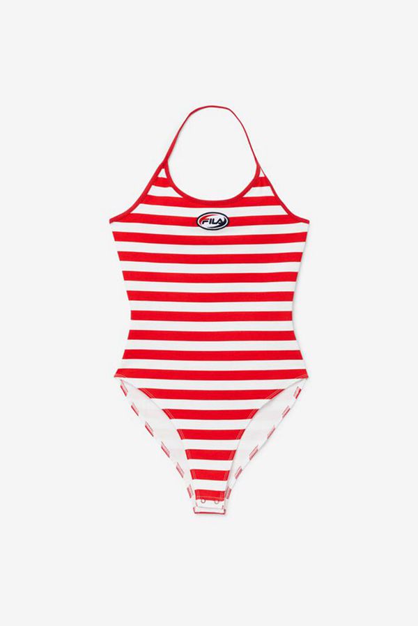 Fila Catalina Halter Women's Bodysuits - Red/White/Navy,NZ 173-42087